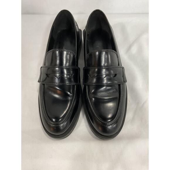 Charles David 'Delusion' Black Leather Platform Round Toe Loafers Size 6 - Picture 2 of 5